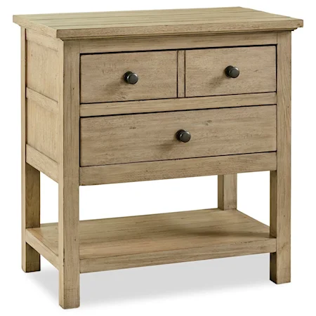 Transitional 2 Drawer Nightstand